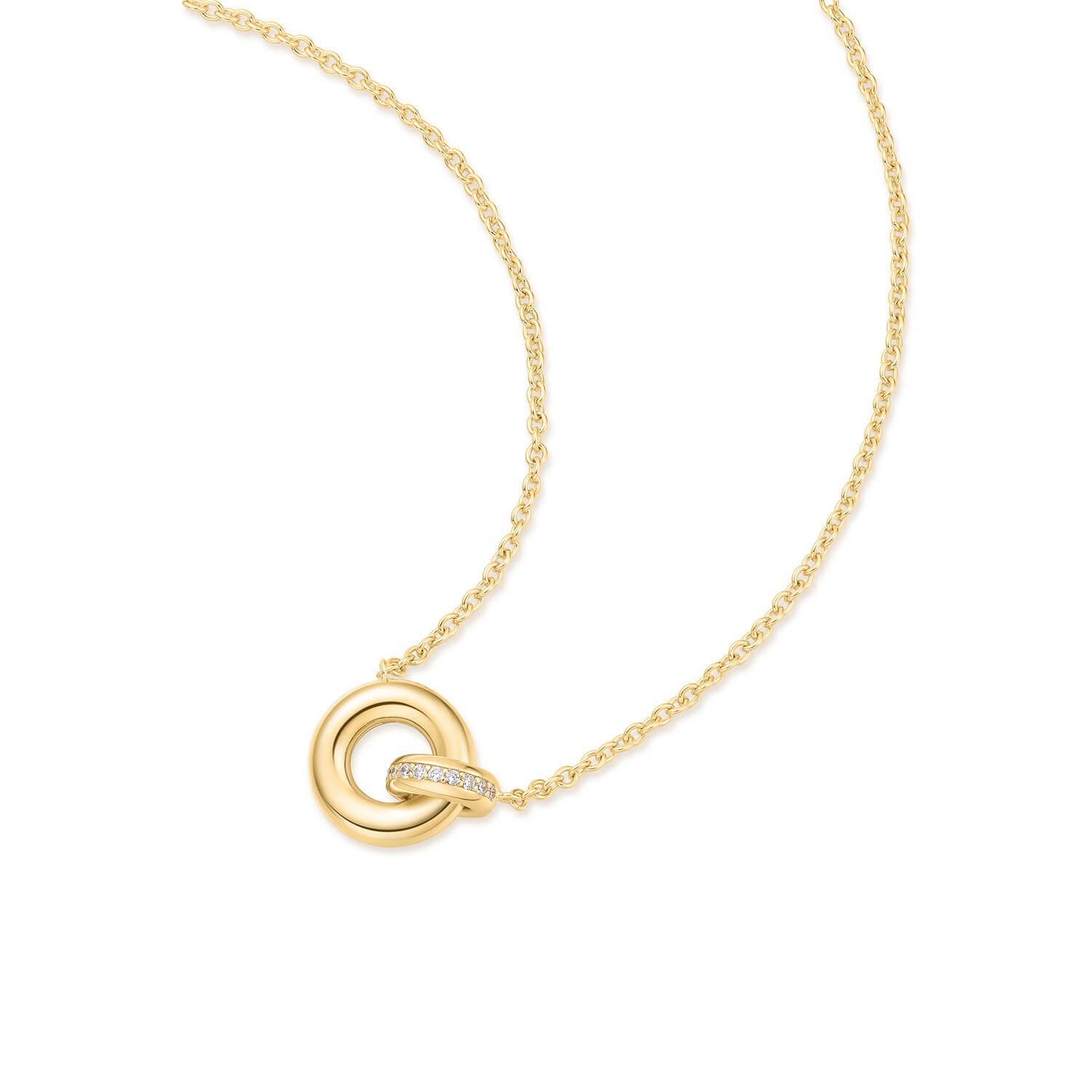  Voque Maven - Link necklaces - Silver / 14kt GP - Crystal - 45cm